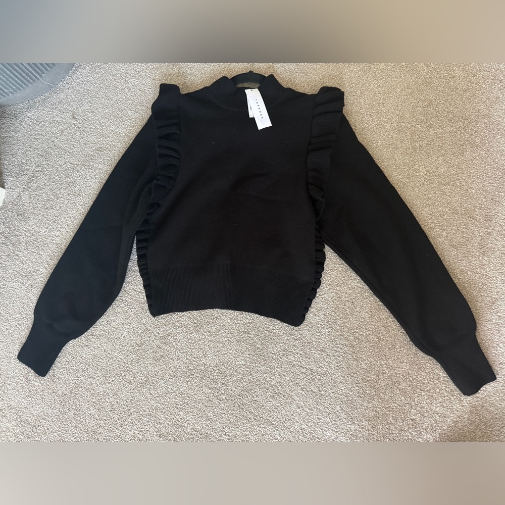 Black Topshop Ruffled Sweater - Picture 5 of 5